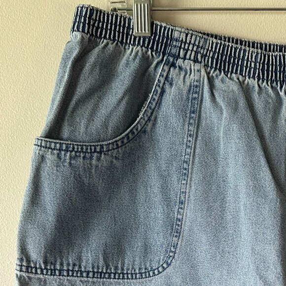 VINTAGE Cascade Blue Women's Light Blue Washed Shorts Size XL - Picture 3 of 10